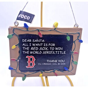 Boston Red Sox Christmas Ornament NEW Foco Dear Santa Baseball
